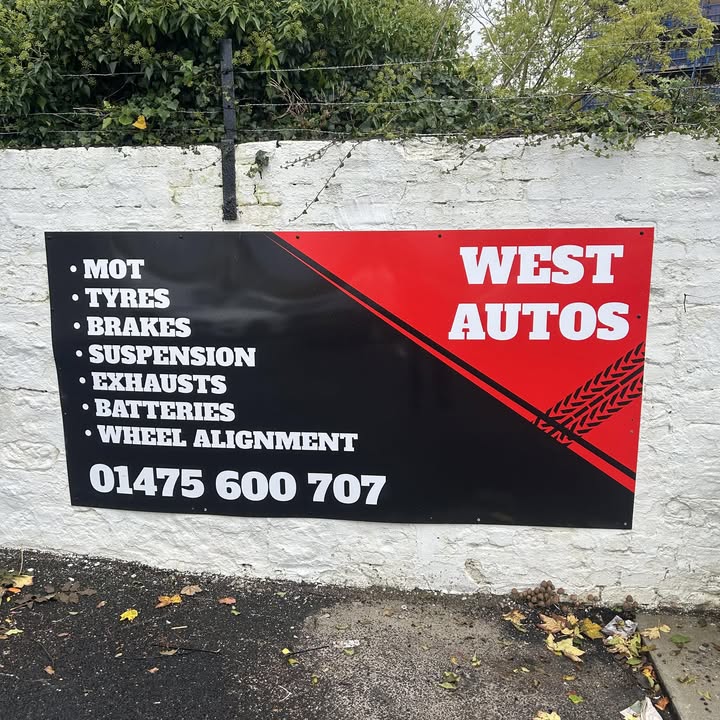 West Autos sign at 9 Bruce Street, Greenock